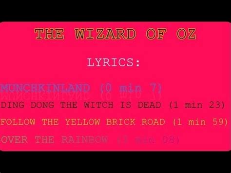 wizard of oz song lyrics